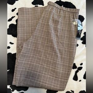 REQUIREMENTS NWT Women’s Pink Glen Brown Plaid Dress Pants 18